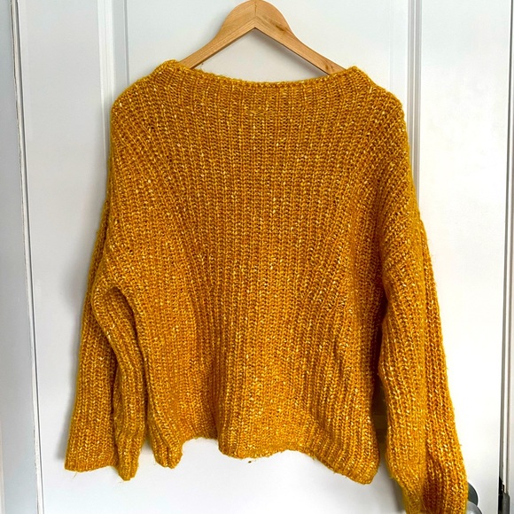 Massimo Dutti Yellow Knit Pullover Sweater L - Picture 1 of 2